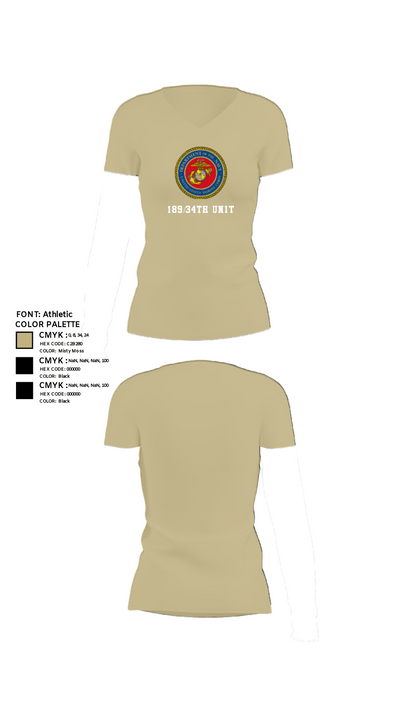 189/34th unit 69510523 Women's Short Sleeve V-neck Shirt - 84