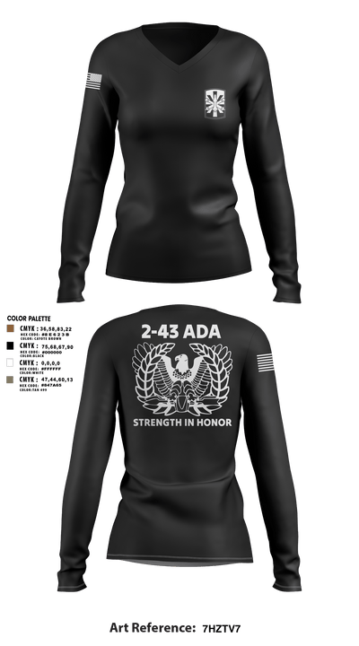 2/43 ADA 6509323 Women's Long Sleeve V-neck Shirt - 107