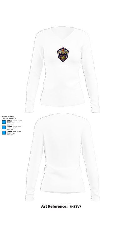 Azteca 61641395 Women's Long Sleeve V-neck Shirt - 15