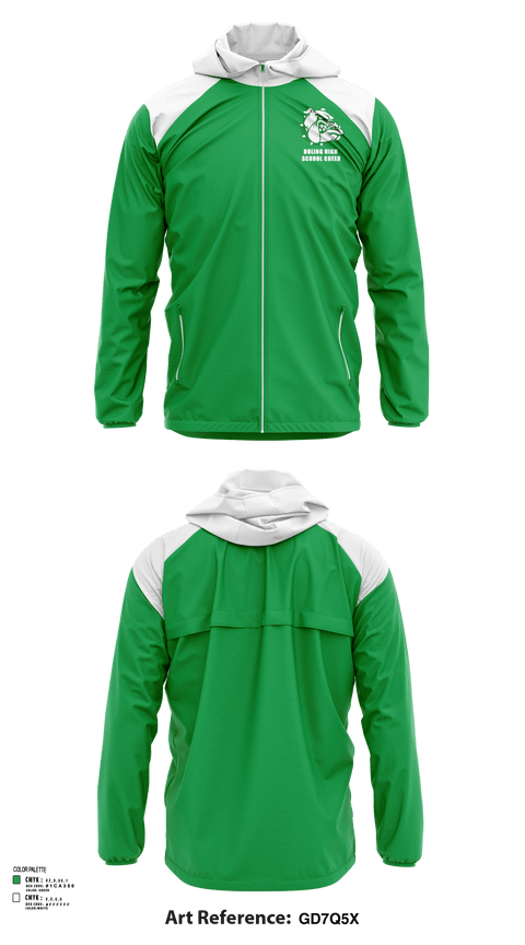 Windbreaker, Boling High School Cheer, Cheer, Teamtime, Team time, sublimation, custom sports apparel, team uniforms, spirit wear, spiritwear, sports uniforms, custom shirts, team store, custom team store, fundraiser sports, apparel fundraiser