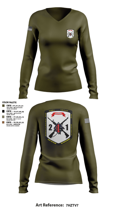 2nd Battalion, 1st Marine Regiment 96823879 Women's Long Sleeve V-neck Shirt - 104
