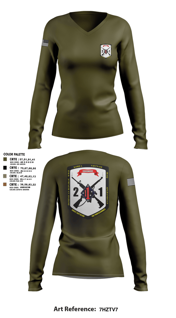 Womens Long Sleeve Vneck Shirt, 2nd Battalion, 1st Marine Regiment, Marines, Teamtime, Team time, sublimation, custom sports apparel, team uniforms, spirit wear, spiritwear, sports uniforms, custom shirts, team store, custom team store, fundraiser sports, apparel fundraiser
