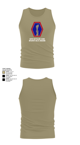 Tank Top, 100th Battalion 442nd Infantry Delta dragons, Army, Teamtime, Team time, sublimation, custom sports apparel, team uniforms, spirit wear, spiritwear, sports uniforms, custom shirts, team store, custom team store, fundraiser sports, apparel fundraiser