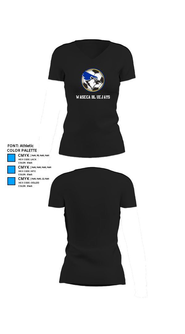 Women's Short Sleeve Vneck Shirt, waseca bluejays, Men's Soccer, Teamtime, Team time, sublimation, custom sports apparel, team uniforms, spirit wear, spiritwear, sports uniforms, custom shirts, team store, custom team store, fundraiser sports, apparel fundraiser