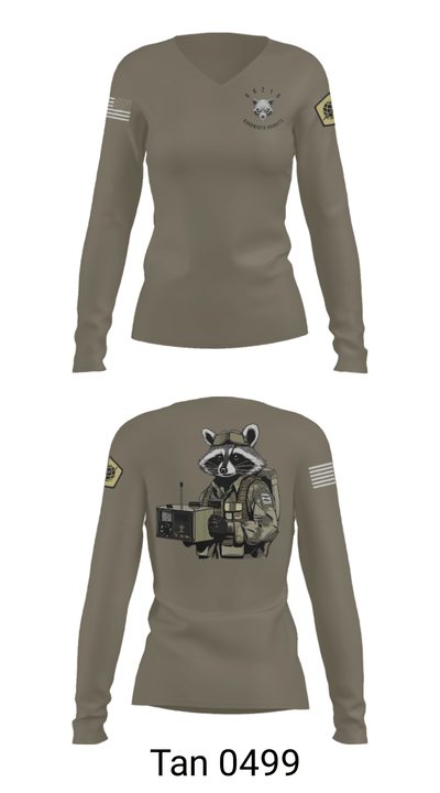 Node 66216 Bandwidth Bandits 75270738 Women's Long Sleeve V-neck Shirt - 77