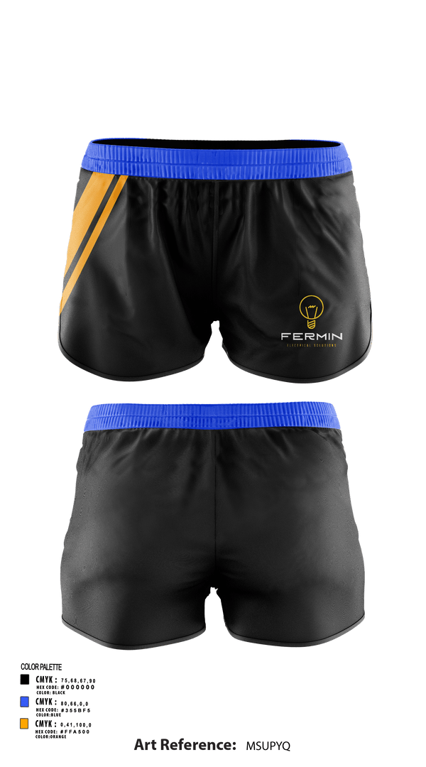 Womens Shorts, Fermin Electrical Solutions, , Teamtime, Team time, sublimation, custom sports apparel, team uniforms, spirit wear, spiritwear, sports uniforms, custom shirts, team store, custom team store, fundraiser sports, apparel fundraiser