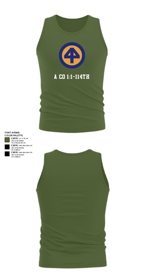 Tank Top, A Co 1/1-114th, Army, Teamtime, Team time, sublimation, custom sports apparel, team uniforms, spirit wear, spiritwear, sports uniforms, custom shirts, team store, custom team store, fundraiser sports, apparel fundraiser