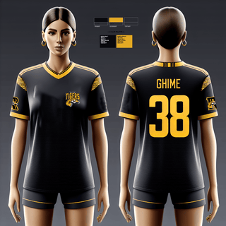 Women's Long Sleeve Vneck Shirt, Raton High School Football, , Teamtime, Team time, sublimation, custom sports apparel, team uniforms, spirit wear, spiritwear, sports uniforms, custom shirts, team store, custom team store, fundraiser sports, apparel fundraiser