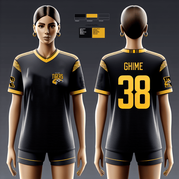 Women's Long Sleeve Vneck Shirt, Raton High School Football, , Teamtime, Team time, sublimation, custom sports apparel, team uniforms, spirit wear, spiritwear, sports uniforms, custom shirts, team store, custom team store, fundraiser sports, apparel fundraiser