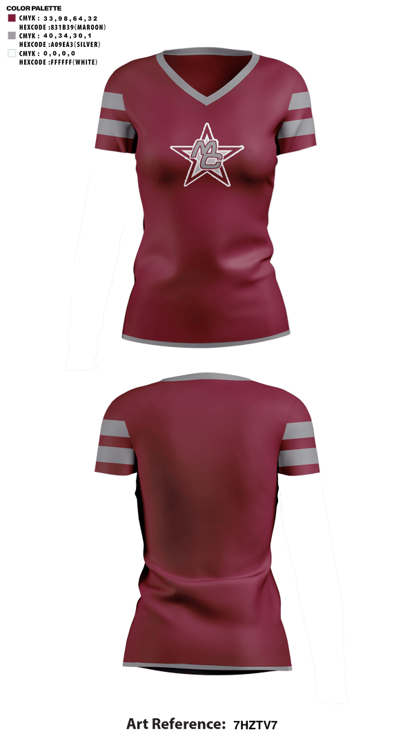Womens Short Sleeve Vneck Shirt, Madison County High School Cheer, Cheer, Teamtime, Team time, sublimation, custom sports apparel, team uniforms, spirit wear, spiritwear, sports uniforms, custom shirts, team store, custom team store, fundraiser sports, apparel fundraiser