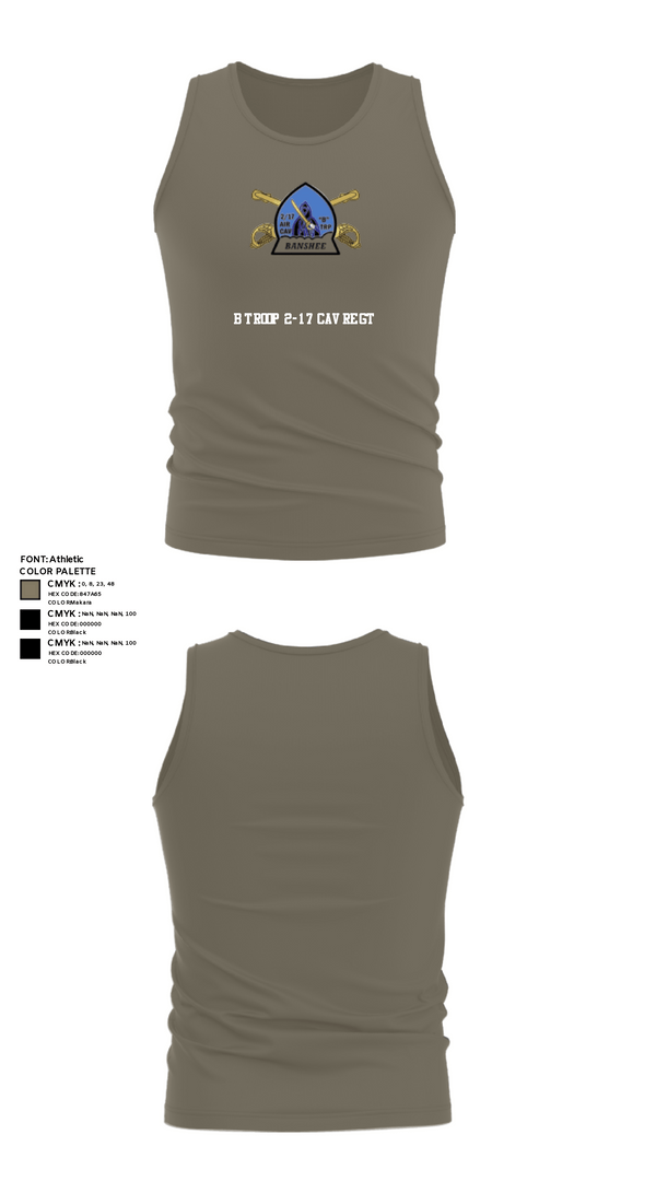 Tank Top, B Troop 2-17 Cav REGT, , Teamtime, Team time, sublimation, custom sports apparel, team uniforms, spirit wear, spiritwear, sports uniforms, custom shirts, team store, custom team store, fundraiser sports, apparel fundraiser