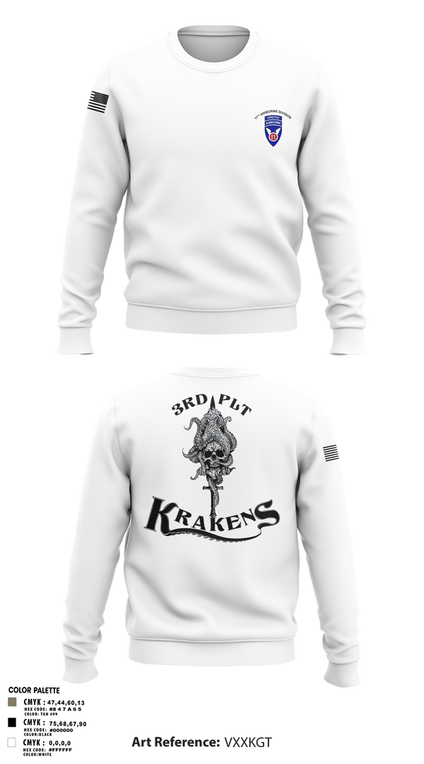 Crew Neck Sweatshirt, 3RD PLT95TH CBRN3rd plt, Army, Teamtime, Team time, sublimation, custom sports apparel, team uniforms, spirit wear, spiritwear, sports uniforms, custom shirts, team store, custom team store, fundraiser sports, apparel fundraiser