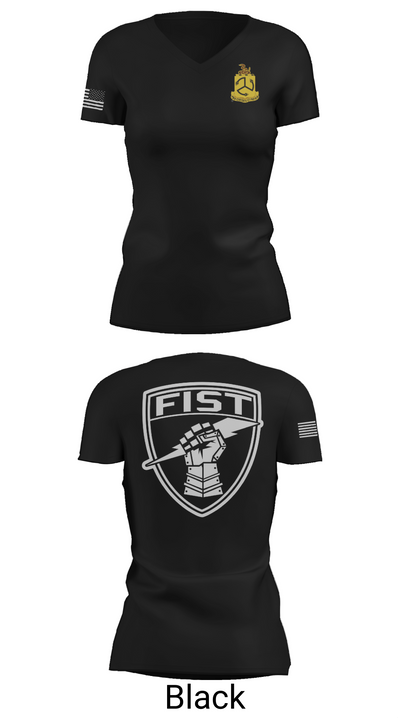 1-200 Infantry 56519387 Women's Short Sleeve V-neck Shirt - 27
