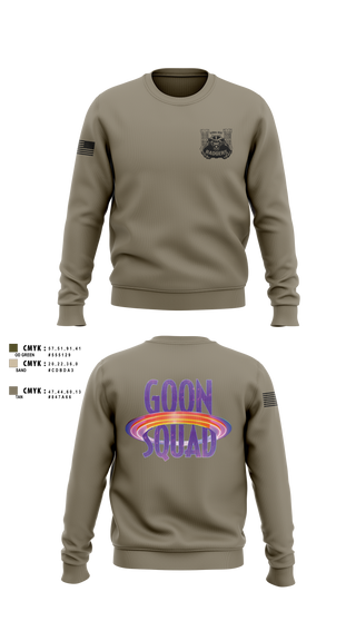 Crew Neck Sweatshirt, GOON SQUAD, Army, Teamtime, Team time, sublimation, custom sports apparel, team uniforms, spirit wear, spiritwear, sports uniforms, custom shirts, team store, custom team store, fundraiser sports, apparel fundraiser