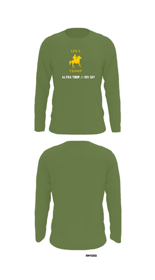 Long Sleeve Performance Shirt, Alpha Troop, 1-221 CAV, National Guard, Teamtime, Team time, sublimation, custom sports apparel, team uniforms, spirit wear, spiritwear, sports uniforms, custom shirts, team store, custom team store, fundraiser sports, apparel fundraiser