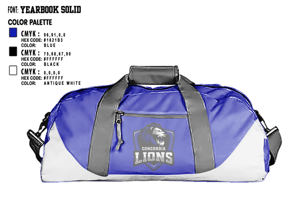 Duffle Bag, Concordia Lions Viersen, Football, Teamtime, Team time, sublimation, custom sports apparel, team uniforms, spirit wear, spiritwear, sports uniforms, custom shirts, team store, custom team store, fundraiser sports, apparel fundraiser