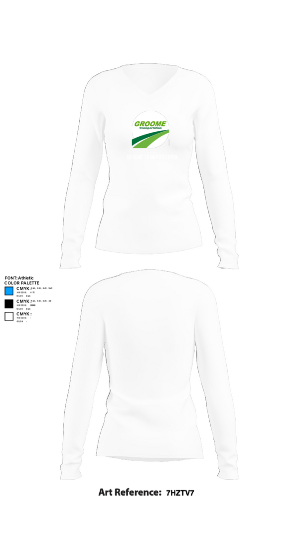 Womens Long Sleeve Vneck Shirt, Groome Transportation, , Teamtime, Team time, sublimation, custom sports apparel, team uniforms, spirit wear, spiritwear, sports uniforms, custom shirts, team store, custom team store, fundraiser sports, apparel fundraiser