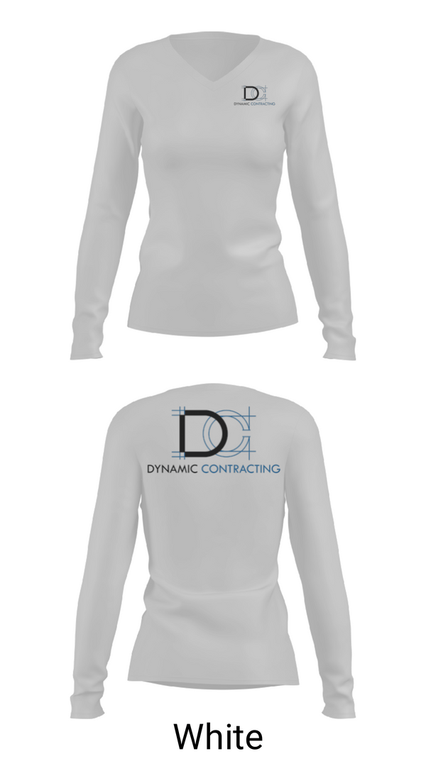Women's Long Sleeve Vneck Shirt, Dynamic ContractingDynamic Contracting, , Teamtime, Team time, sublimation, custom sports apparel, team uniforms, spirit wear, spiritwear, sports uniforms, custom shirts, team store, custom team store, fundraiser sports, apparel fundraiser
