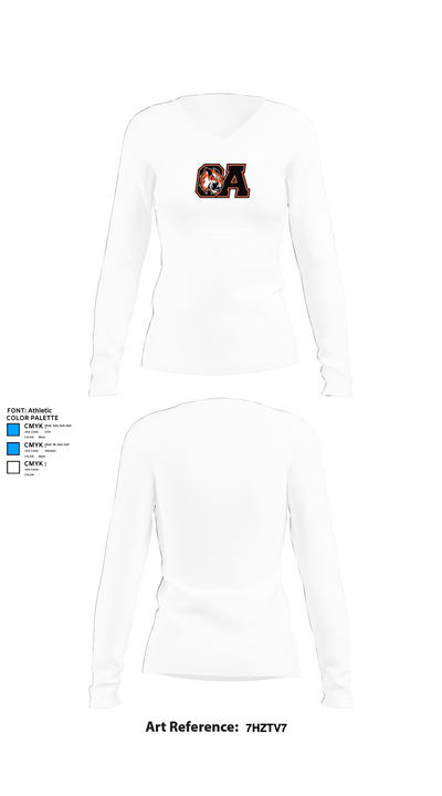 Oliver Ames High School Wrestling 5385977 Women's Long Sleeve V-neck Shirt - 15