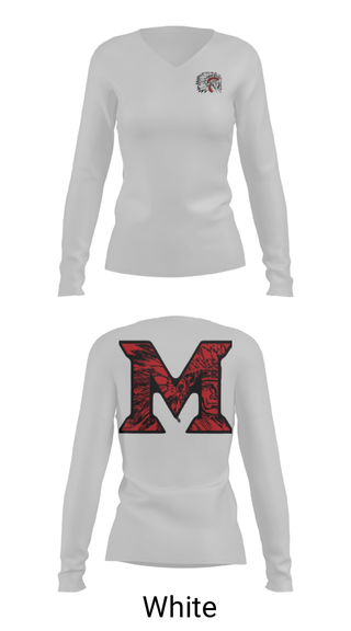 Womens Long Sleeve Vneck Shirt, Mcloud High School Cheer, Cheer, Teamtime, Team time, sublimation, custom sports apparel, team uniforms, spirit wear, spiritwear, sports uniforms, custom shirts, team store, custom team store, fundraiser sports, apparel fundraiser
