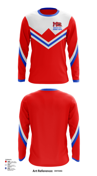 Long Sleeve Performance Shirt, Marion High School Cheer, Cheer, Teamtime, Team time, sublimation, custom sports apparel, team uniforms, spirit wear, spiritwear, sports uniforms, custom shirts, team store, custom team store, fundraiser sports, apparel fundraiser