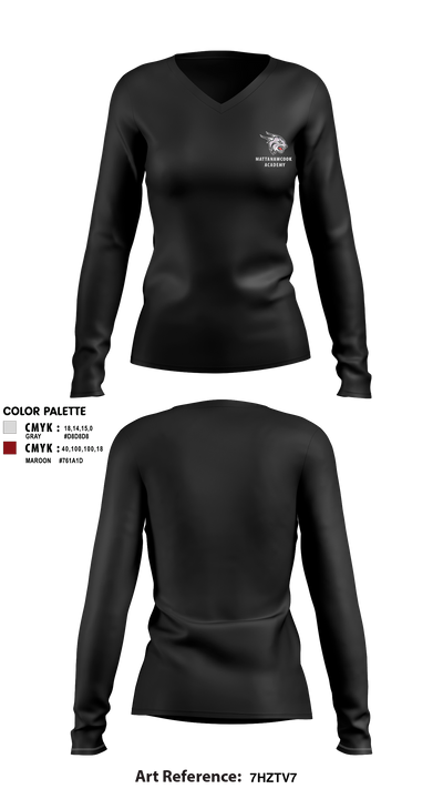 Mattanawcook Academy Wrestling 86288289 Women's Long Sleeve V-neck Shirt - 55 (1)