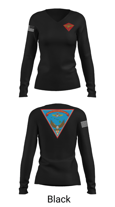 Marine Air Group 24 32391498 Women's Long Sleeve V-neck Shirt -1 37