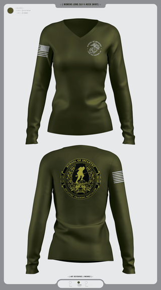 Women's Long Sleeve Vneck Shirt, IMC, Marines, Teamtime, Team time, sublimation, custom sports apparel, team uniforms, spirit wear, spiritwear, sports uniforms, custom shirts, team store, custom team store, fundraiser sports, apparel fundraiser