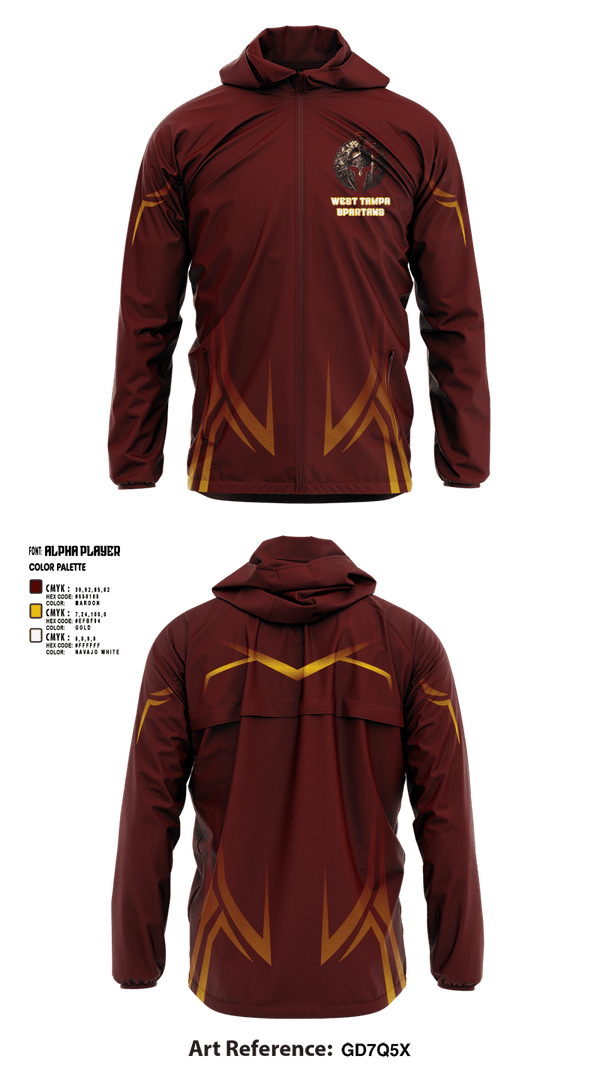 Windbreaker, West Tampa spartans, , Teamtime, Team time, sublimation, custom sports apparel, team uniforms, spirit wear, spiritwear, sports uniforms, custom shirts, team store, custom team store, fundraiser sports, apparel fundraiser