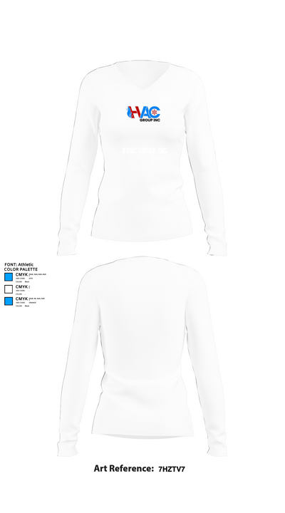 HVAC group Inc 7735982 Women's Long Sleeve V-neck Shirt - 15