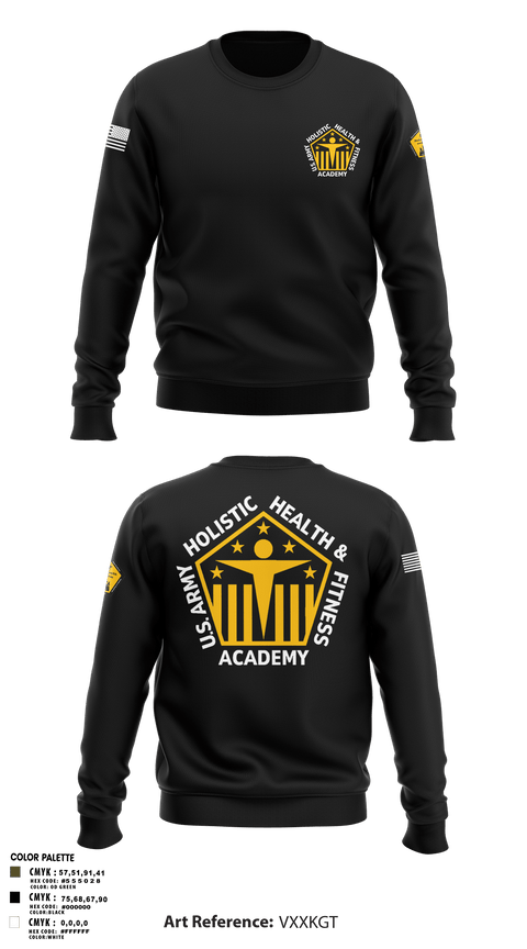 Crew Neck Sweatshirt, U.S. Army Holistic Health & Fitness Academy, Army, Teamtime, Team time, sublimation, custom sports apparel, team uniforms, spirit wear, spiritwear, sports uniforms, custom shirts, team store, custom team store, fundraiser sports, apparel fundraiser