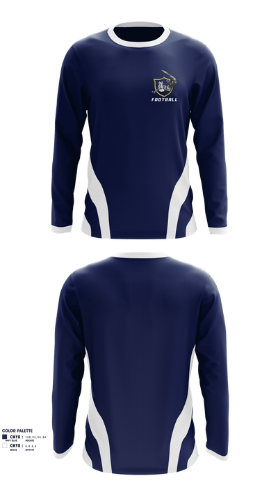 Somerset Berkley Regional High School Football 86905531 Long Sleeve Performance Shirt - 1