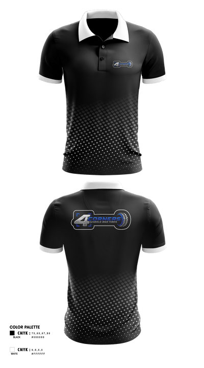 4 CORNERS WHEELS AND TIRES 75984122 Short Sleeve Performance Polo - 1