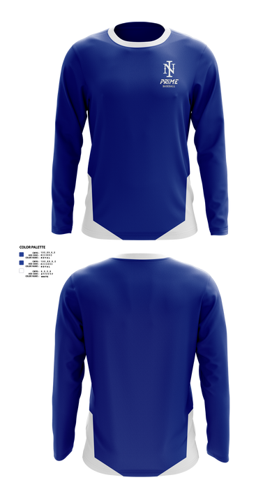 Ninth Inning Prime Baseball 13415763 Long Sleeve Performance Shirt 1