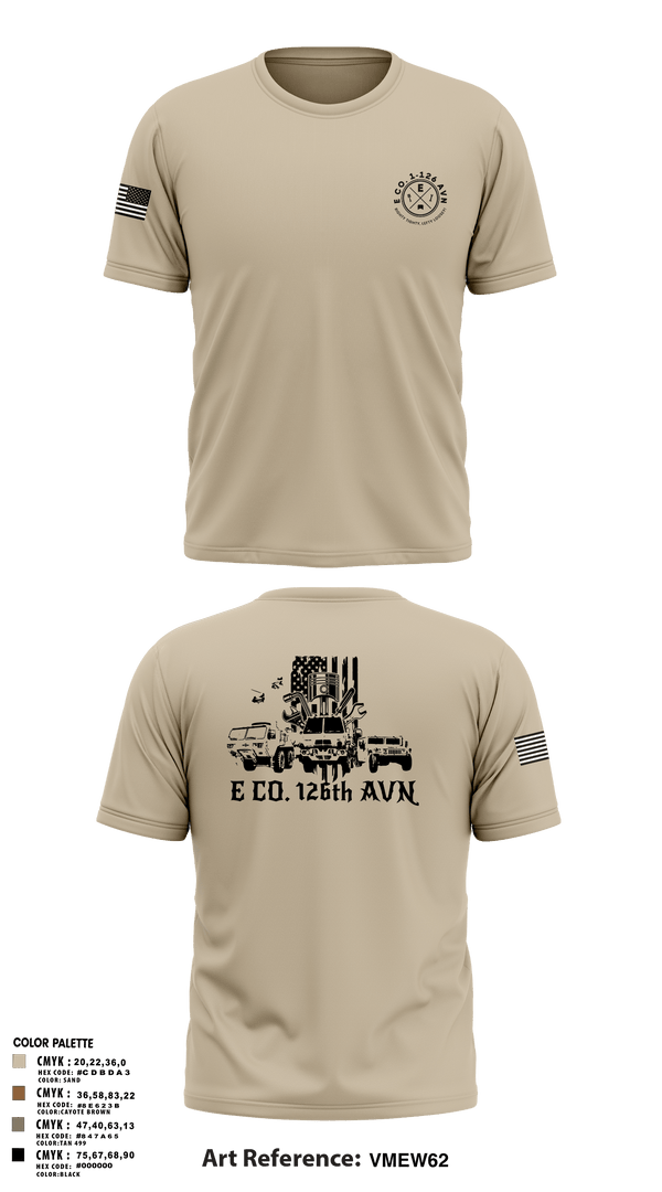 Old School Cotton Feel Shirt, B Co. 1-126AVN, Army, Teamtime, Team time, sublimation, custom sports apparel, team uniforms, spirit wear, spiritwear, sports uniforms, custom shirts, team store, custom team store, fundraiser sports, apparel fundraiser
