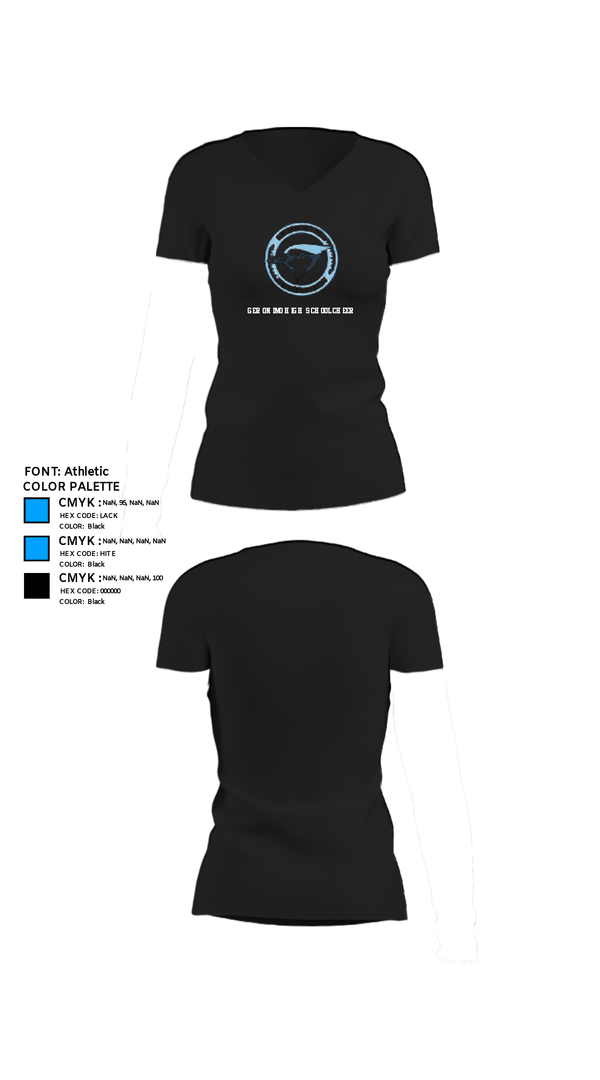 Womens Short Sleeve Vneck Shirt, Geronimo High School Cheer, Cheer, Teamtime, Team time, sublimation, custom sports apparel, team uniforms, spirit wear, spiritwear, sports uniforms, custom shirts, team store, custom team store, fundraiser sports, apparel fundraiser