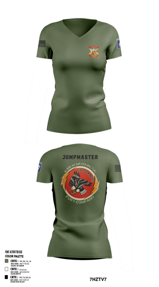 Womens Short Sleeve Vneck Shirt, FCO 4-319 AFAR, 173 IBCT(A), Army, Teamtime, Team time, sublimation, custom sports apparel, team uniforms, spirit wear, spiritwear, sports uniforms, custom shirts, team store, custom team store, fundraiser sports, apparel fundraiser