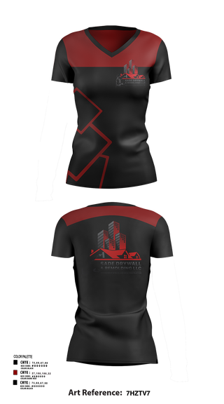 Womens Short Sleeve Vneck Shirt, Sadedrywall & remolding llc, , Teamtime, Team time, sublimation, custom sports apparel, team uniforms, spirit wear, spiritwear, sports uniforms, custom shirts, team store, custom team store, fundraiser sports, apparel fundraiser