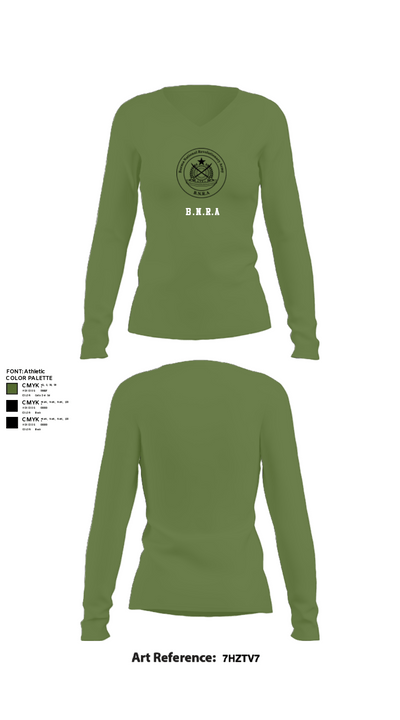 B.N.R.A 22892000 Women's Long Sleeve V-neck Shirt - 42