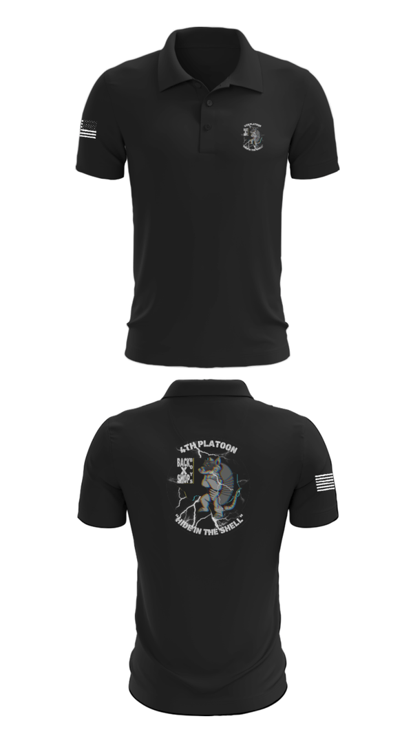 Short Sleeve Performance Polo, 90th ASB B co 4Th Platoon, Army, Teamtime, Team time, sublimation, custom sports apparel, team uniforms, spirit wear, spiritwear, sports uniforms, custom shirts, team store, custom team store, fundraiser sports, apparel fundraiser