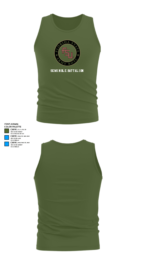 Tank Top, Seminole Battalion, Army, Teamtime, Team time, sublimation, custom sports apparel, team uniforms, spirit wear, spiritwear, sports uniforms, custom shirts, team store, custom team store, fundraiser sports, apparel fundraiser
