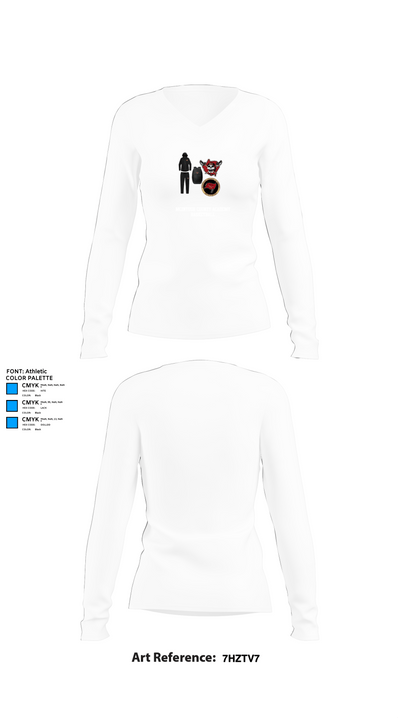McIntosh County Academy Basketball 77239523 Women's Long Sleeve V-neck Shirt -1 15