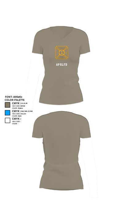 APSLFD 19423185 Women's Short Sleeve V-neck Shirt - 64