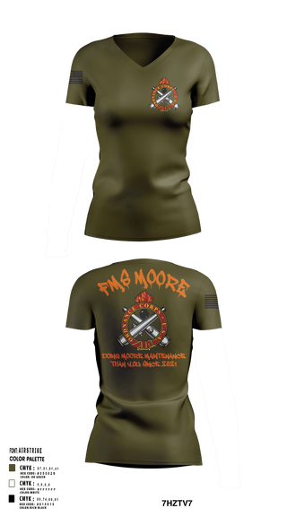 Womens Short Sleeve Vneck Shirt, FMS Moore, Army, Teamtime, Team time, sublimation, custom sports apparel, team uniforms, spirit wear, spiritwear, sports uniforms, custom shirts, team store, custom team store, fundraiser sports, apparel fundraiser