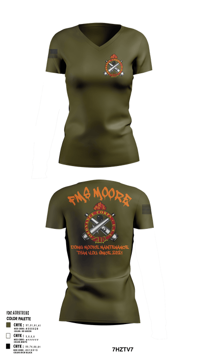 FMS Moore 83066116 Women's Short Sleeve V-neck Shirt - 125