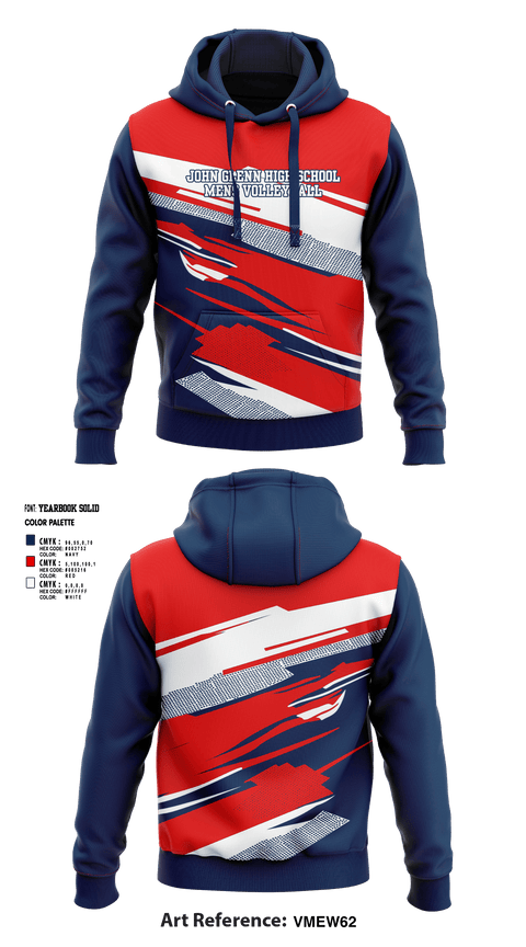 Hoodie, John Glenn High School Volleyball, Men's Volleyball, Teamtime, Team time, sublimation, custom sports apparel, team uniforms, spirit wear, spiritwear, sports uniforms, custom shirts, team store, custom team store, fundraiser sports, apparel fundraiser