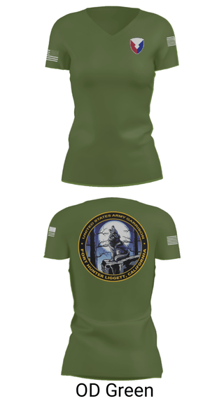 Women's Short Sleeve Vneck Shirt, USAG Fort Hunter Liggett, Army, Teamtime, Team time, sublimation, custom sports apparel, team uniforms, spirit wear, spiritwear, sports uniforms, custom shirts, team store, custom team store, fundraiser sports, apparel fundraiser