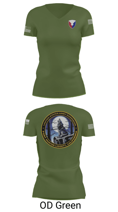 USAG Fort Hunter Liggett 63264859 Women's Short Sleeve V-neck Shirt - 28