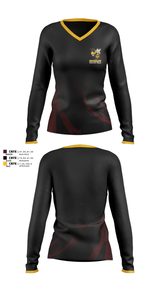 Womens Long Sleeve Vneck Shirt 1, Enumclaw High School Water Polo, Water Polo, Teamtime, Team time, sublimation, custom sports apparel, team uniforms, spirit wear, spiritwear, sports uniforms, custom shirts, team store, custom team store, fundraiser sports, apparel fundraiser
