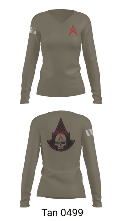 A Co. 1-3 AB 9856173 Women's Long Sleeve V-neck Shirt - 77